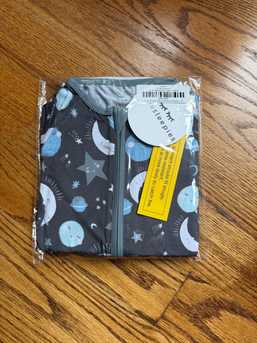 Little Sleepies Zippy Pajama - Blue to the Moon and Back Print